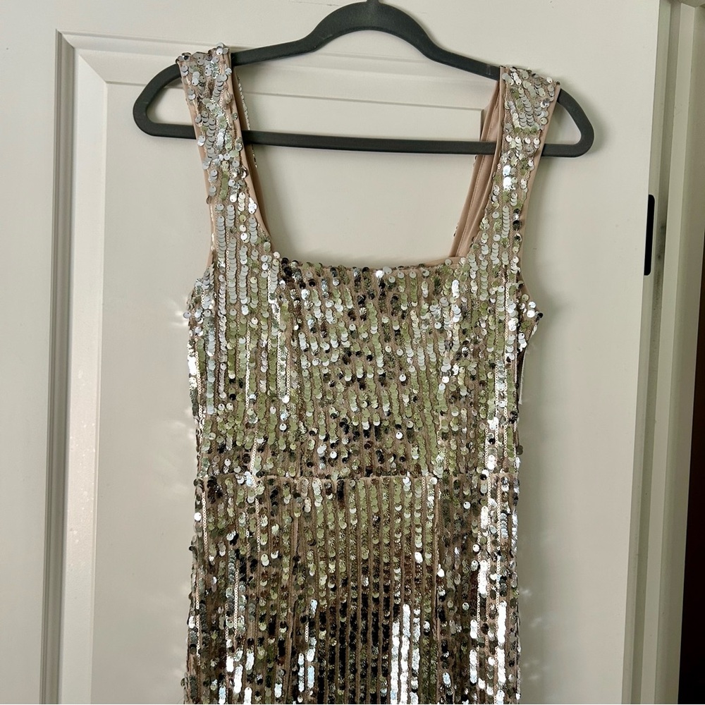 Show Me Your Mumu Eden Midi Dress Silver Sequin Size Small - Picture 5 of 15